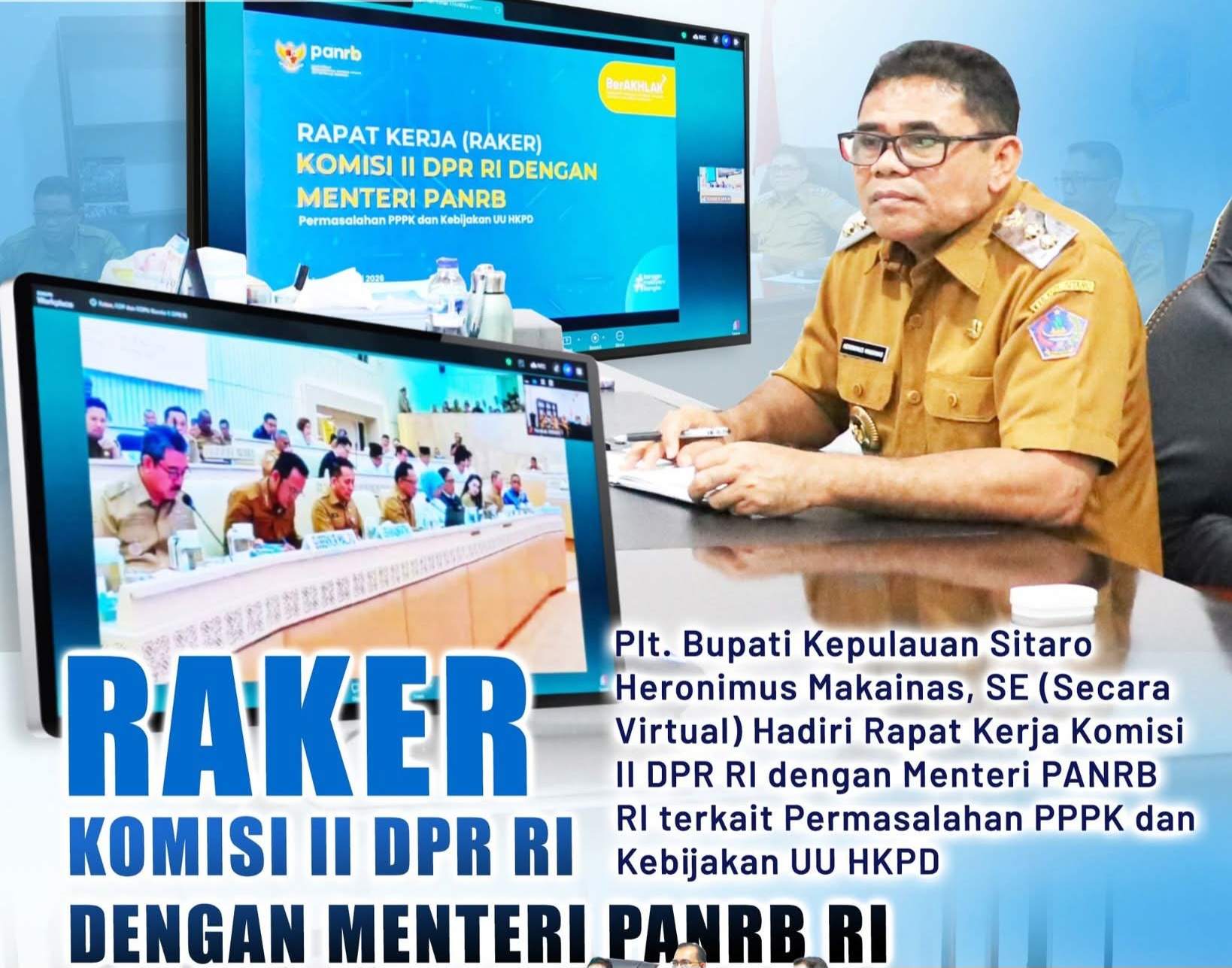 Plt Bupati Sitaro Ikuti Raker Komisi II DPR Bahas Nasib PPPK dan Dampak UU HKPD ke Daerah Kepulauan