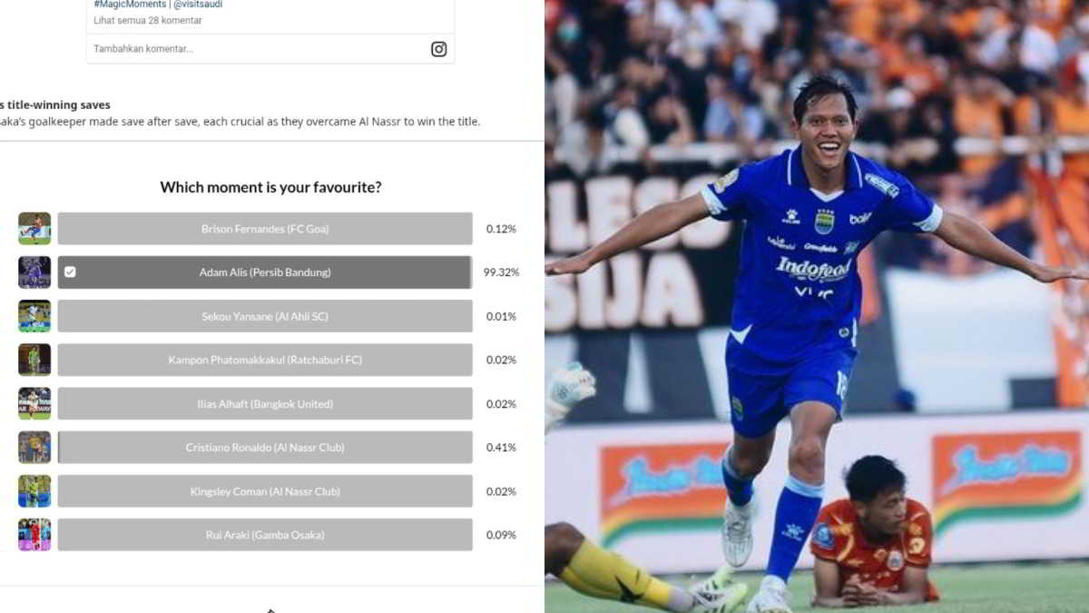 Adam Alis Raih 99,32% Suara Voting AFC, Kalahkan Cristiano Ronaldo di Kategori Magic Moment of the Season