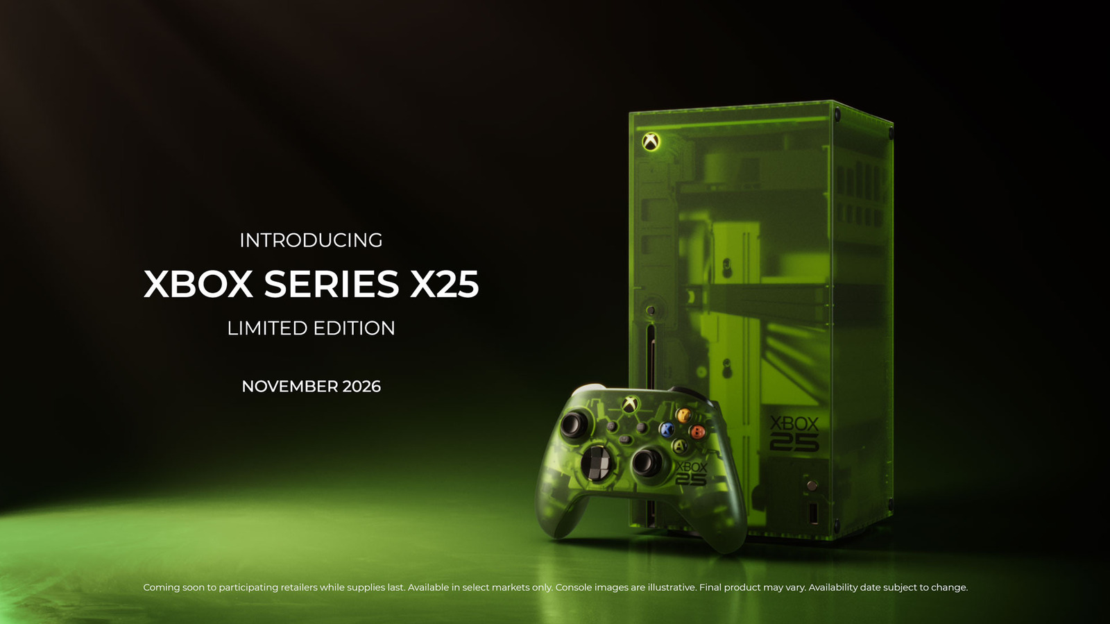 Xbox Series X Edisi 25 Tahun Hadir dengan Bodi Transparan Hijau Klasik, Rilis November 2024