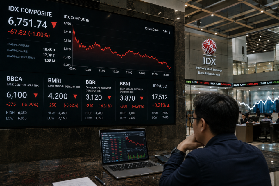 Saham BBCA dan BBRI Anjlok ke Level Terendah 5 Tahun, IHSG Terperosok 4,38%