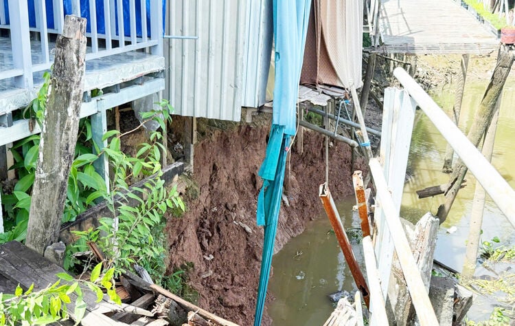 Tanah Longsor Sepanjang 60 Meter di An Giang Rusak Jembatan dan Ancam Enam Rumah Warga