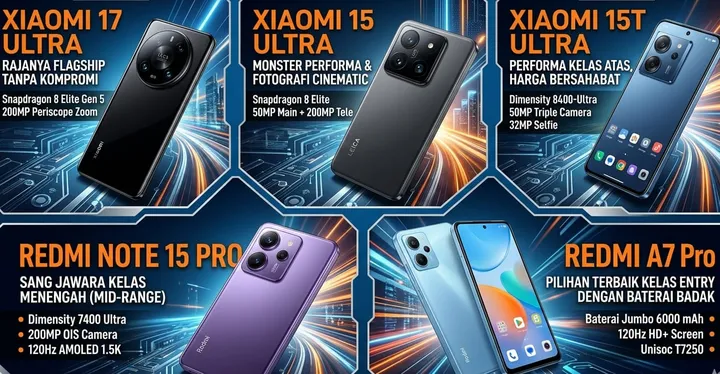 5 HP Xiaomi Terbaik 2026: Flagship Premium Xiaomi 15 Ultra hingga Paling Worth It Redmi Note 14 Pro