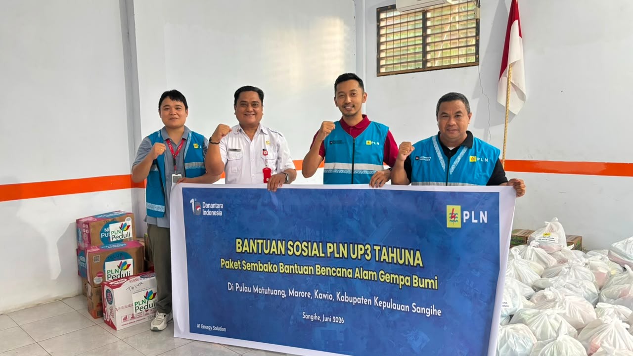Gempa Sangihe 7,7 Magnitudo: PLN Salurkan 192 Paket Sembako ke Tiga Pulau Terluar