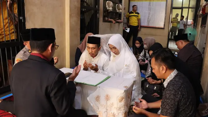 Tahanan Narkoba Nikah di Rutan Polres Pringsewu, Perwira Polri Jadi Saksi