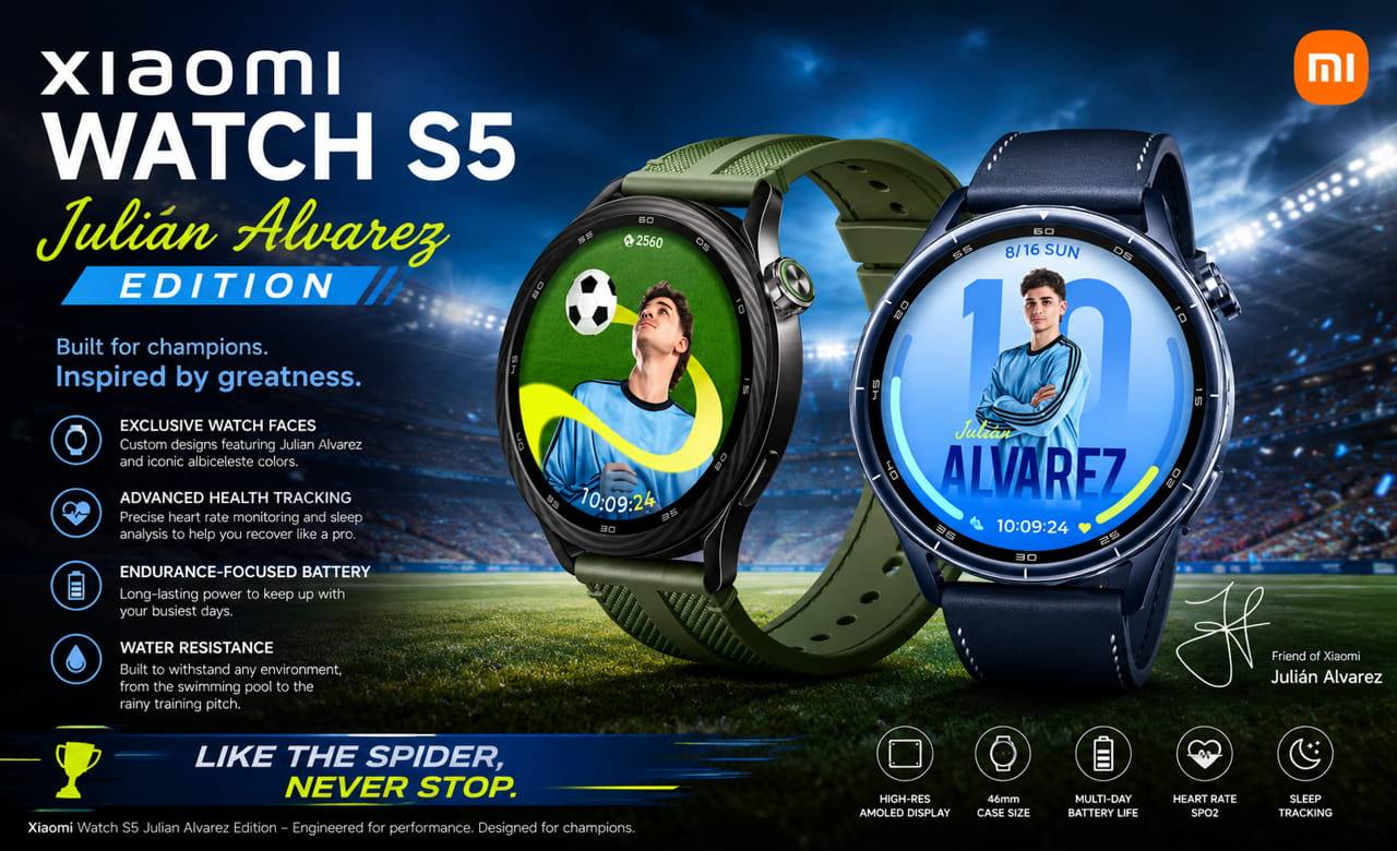Xiaomi Watch S5 Edisi Julian Alvarez Hadir, Smartwatch Kolaborasi Striker Timnas Argentina
