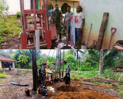 Kodim 0412/Lampung Utara Bangun Sumur Bor di Ponpes dan Pemukiman Warga, Target 202 Santri dan 42 KK Kebagian Air Bersih