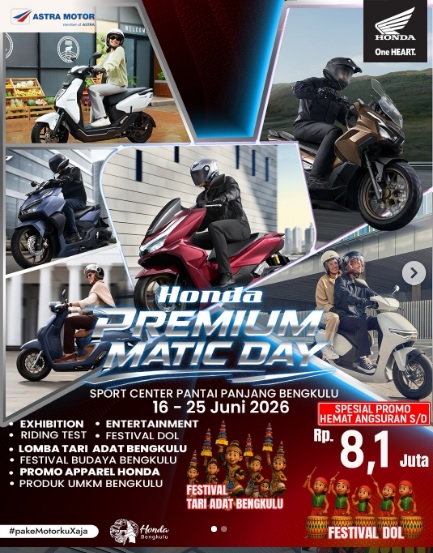 Honda Premium Matic Day Ramaikan Festival Tabut Bengkulu, Cicilan Mulai Rp 8,1 Juta