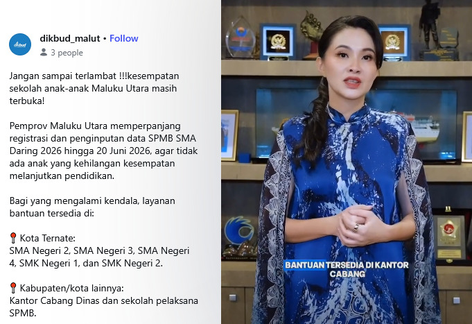 Pemprov Maluku Utara Perpanjang Pendaftaran SPMB hingga 20 Juni, Ombudsman dan KPK Awasi Proses Seleksi