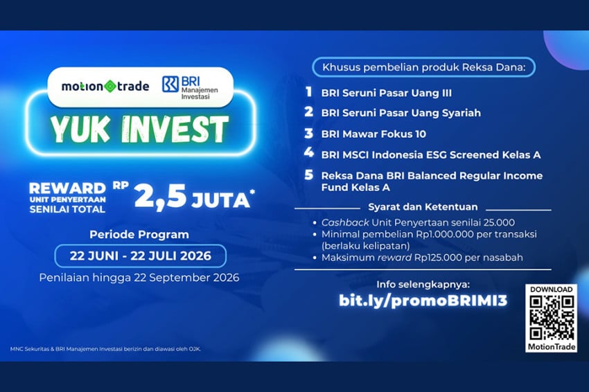 MNC Sekuritas dan BRI Manajemen Investasi Bagikan Bonus Reksa Dana hingga Rp2,5 Juta, Ini Syaratnya