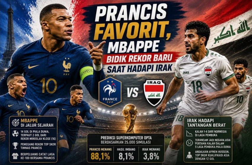 Mbappe Siap Jadi Pemain ke-100 Prancis di Piala Dunia 2026, Rekor Klose dalam Genggaman