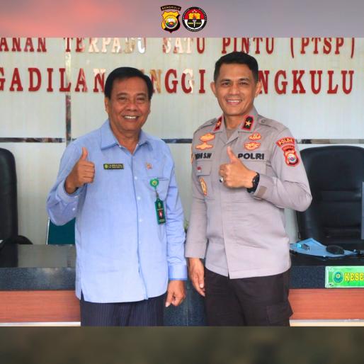 Kapolda Bengkulu Brigjen Yudhi Sulistianto Wahid Kunjungi Pengadilan Tinggi Bengkulu, Perkuat Sinergi Penegakan Hukum Transparan