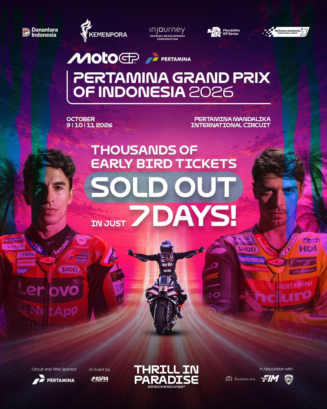 Diskon 30 Persen Tiket MotoGP Mandalika 2026 Dimulai, Periode Early Bird Ludes Terjual