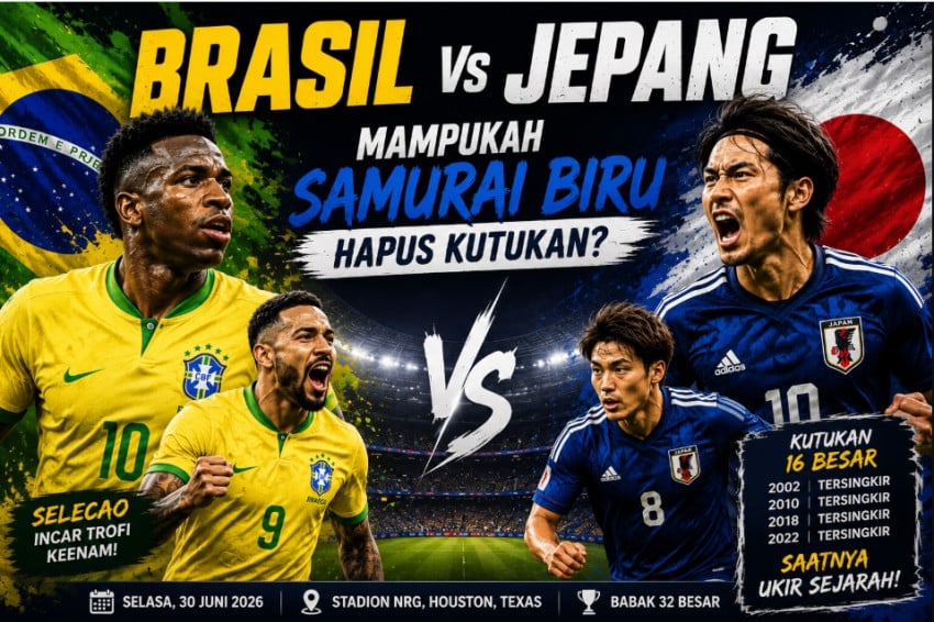 Brasil vs Jepang di 32 Besar Piala Dunia 2026: Kutukan Samurai Biru yang Belum Pernah Terpecahkan