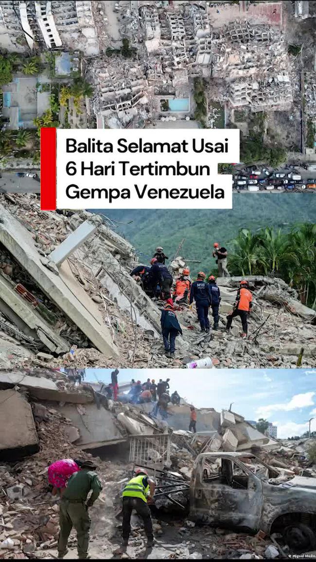 Tim SAR Yordania Evakuasi Balita Selamat Setelah Enam Hari Tertimbun Reruntuhan Gempa Venezuela