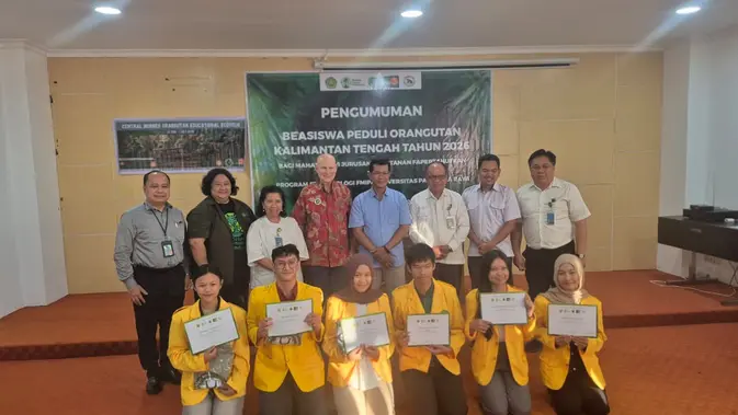 Enam Mahasiswa Universitas Palangka Raya Raih Beasiswa Konservasi Orangutan, Turis AS-Australia Hadir