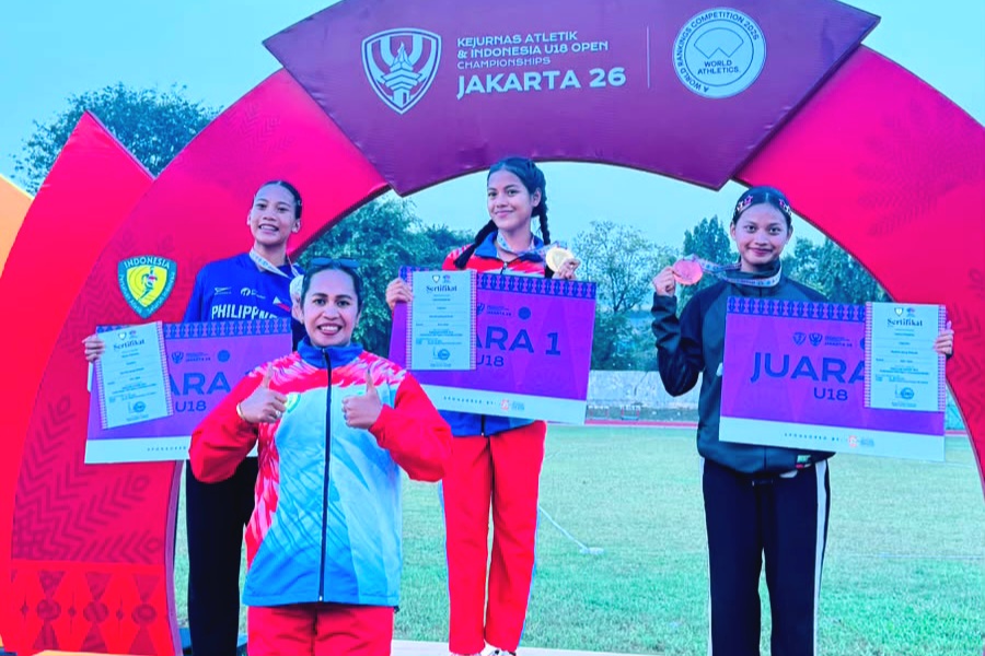 Girsha Saimima Borong Dua Emas Kejurnas Atletik Junior 2026, Catat Waktu 25,48 Detik di Nomor 200 Meter