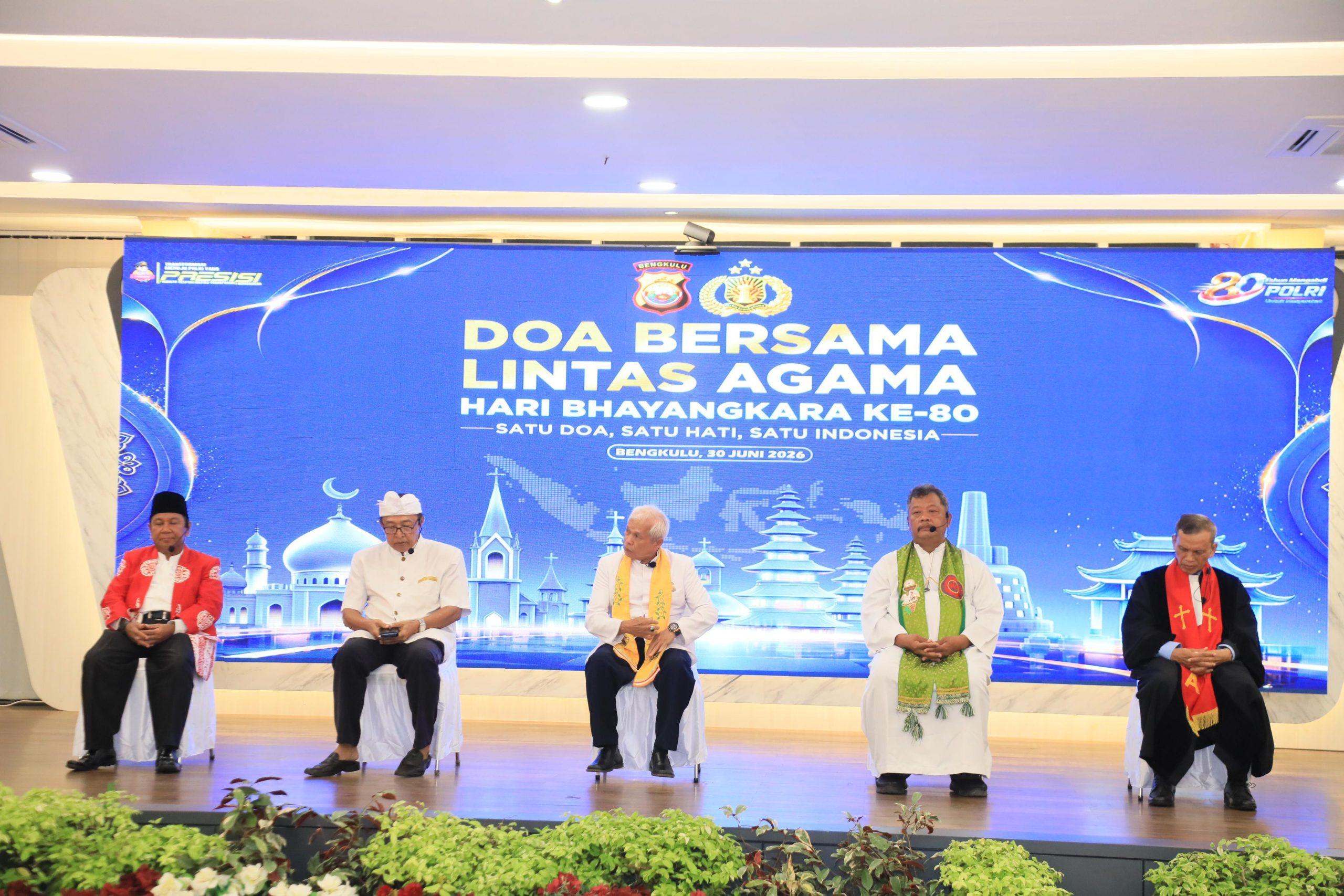 Polda Bengkulu Gelar Doa Bersama Lintas Agama Jelang Hari Bhayangkara ke-80, Gubernur hingga Tokoh Lima Agama Hadir