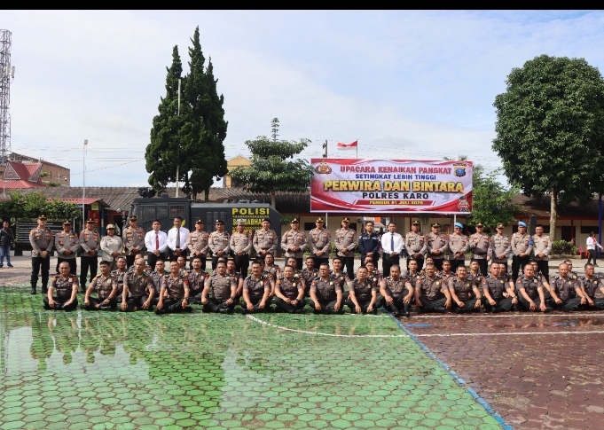 40 Personel Polres Karo Naik Pangkat, Termasuk Kapolsek Berastagi dan Tiganderket, Kapolres: Bukan Hadiah