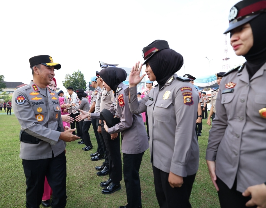 1.465 Personel Polda Sumsel Naik Pangkat Hari Bhayangkara ke-80, Kapolda Sandi Nugroho Ingatkan Soal Amanah
