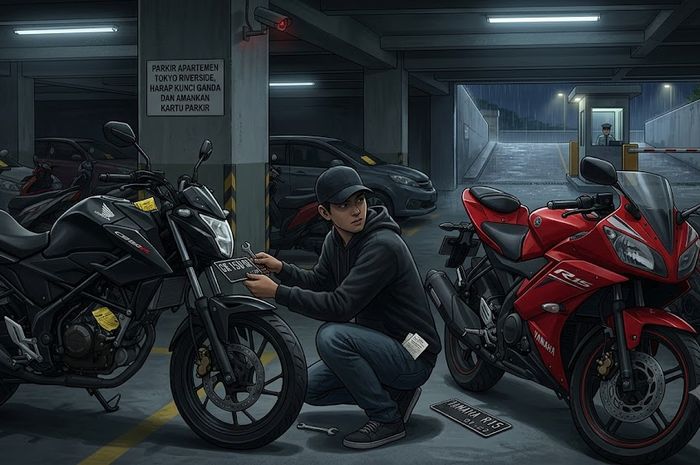 Pelaku Curi Motor di Apartemen PIK 2 Cuma Modal Kartu Parkir dan Pelat Nomor Bawaan