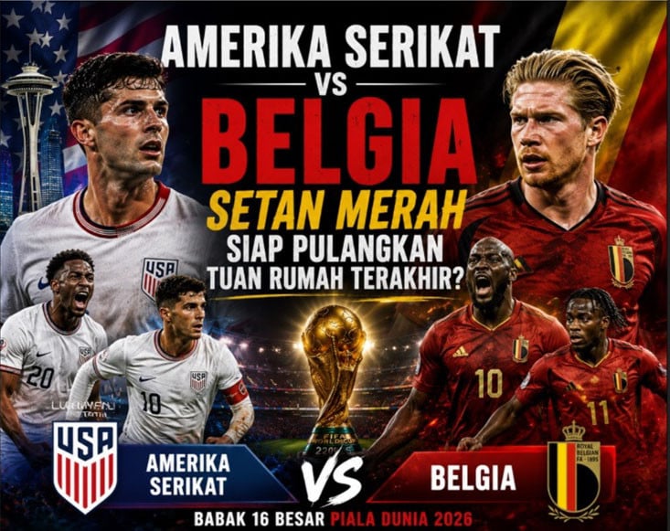 Amerika Serikat Vs Belgia di 16 Besar Piala Dunia 2026: Rekor Buruk dan Misi Balas Dendam The Yanks