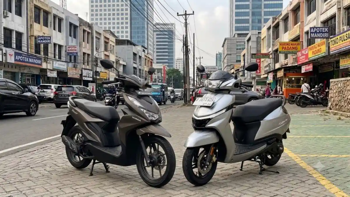 TVS All New Callisto 110 vs Honda BeAT: Skutik 110cc Fitur Melimpah atau Bobot Super Ringan?
