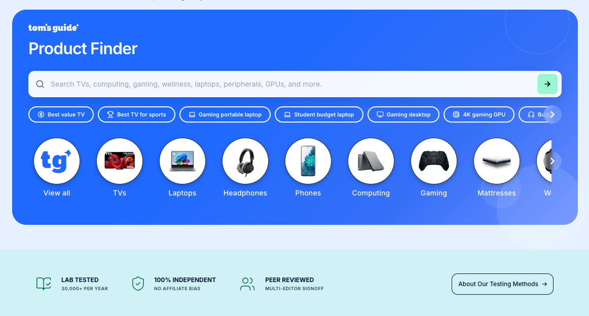 Tom's Guide Luncurkan Product Finder: Cari Produk Teknologi Terbaik dengan Pantauan Harga Real-Time
