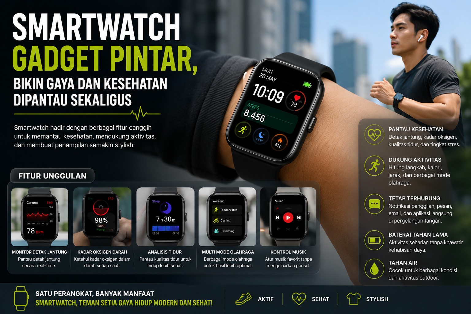Smartwatch Kini Bukan Sekadar Jam Tangan, Fitur Kesehatan dan Produktivitas Makin Canggih