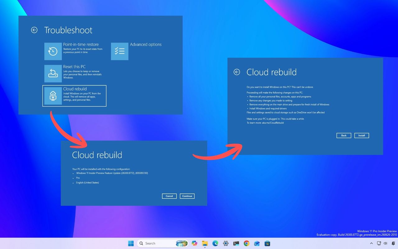 Fitur Cloud Rebuild Windows 11 Bisa Instal Ulang Tanpa USB, Begini Cara Kerjanya