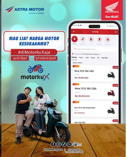 Aplikasi Motorku X Memudahkan Cek Harga Motor Honda di Bengkulu Tanpa ke Dealer
