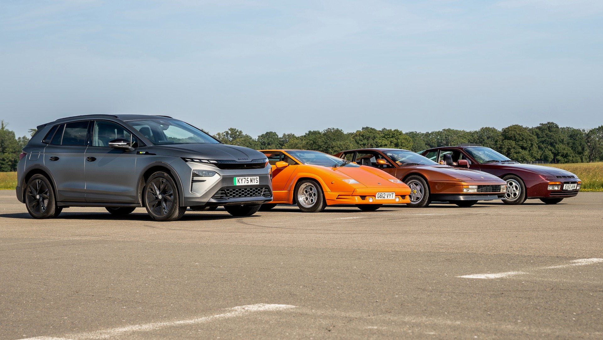 Skoda Elroq vRS Kalahkan Ferrari Testarossa dan Lamborghini Countach dalam Drag Race, Ini Buktinya