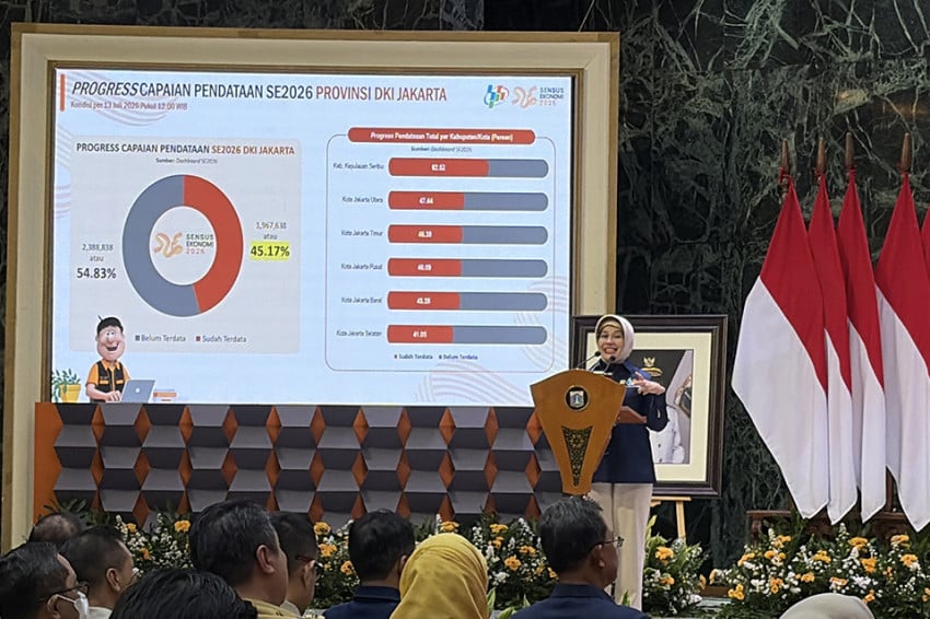 Pendataan Sensus Ekonomi 2026 di DKI Jakarta Baru 45,17%, 2,38 Juta Entitas Masih Menunggu