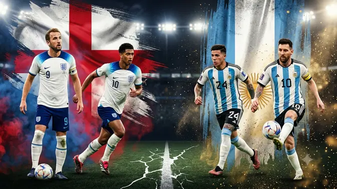 Inggris Vs Argentina di Semifinal Piala Dunia 2026: Duel Lini Tengah dan Beban Messi Jadi Penentu