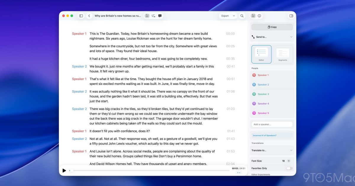 MacWhisper 14 Hadirkan Editor Transkrip Baru dan Performa Lebih Cepat untuk Pengguna Mac