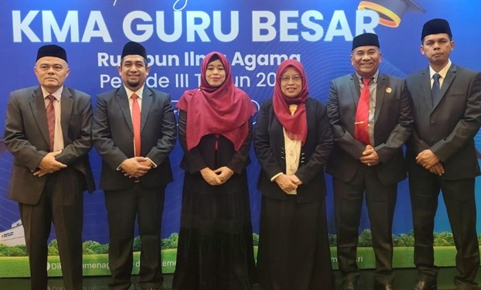 UIN Ar-Raniry Banda Aceh Kini Punya 66 Guru Besar Usai Enam Dosen Dikukuhkan Menteri Agama