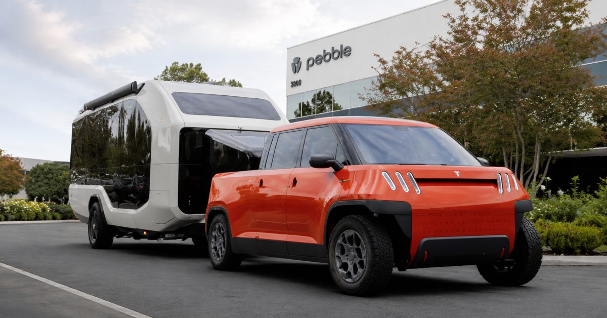 TELO MT1, Pikap Listrik Sekelas Mini Cooper, Sukses Menarik Trailer Raksasa Pebble Flow 2.630 Kg