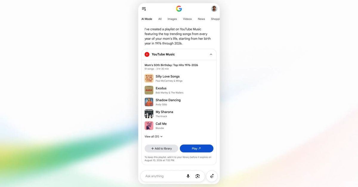 Google AI Mode Kini Bisa Akses YouTube Music, Canva, dan Instacart untuk Bikin Playlist & Belanja