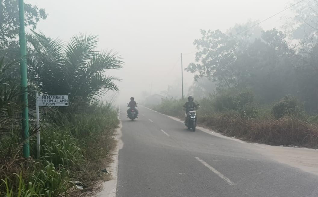 Kabut Asap Mulai Selimuti Sampit Imbas Karhutla, Alat Pemantau Kualitas Udara BPBD Kotim Rusak