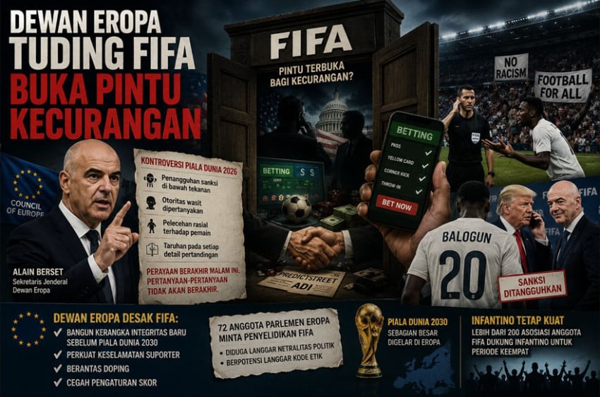 FIFA Didorong Dewan Eropa Segera Bentuk Kerangka Integritas Baru Usai Piala Dunia 2026 Dilanda Kontroversi