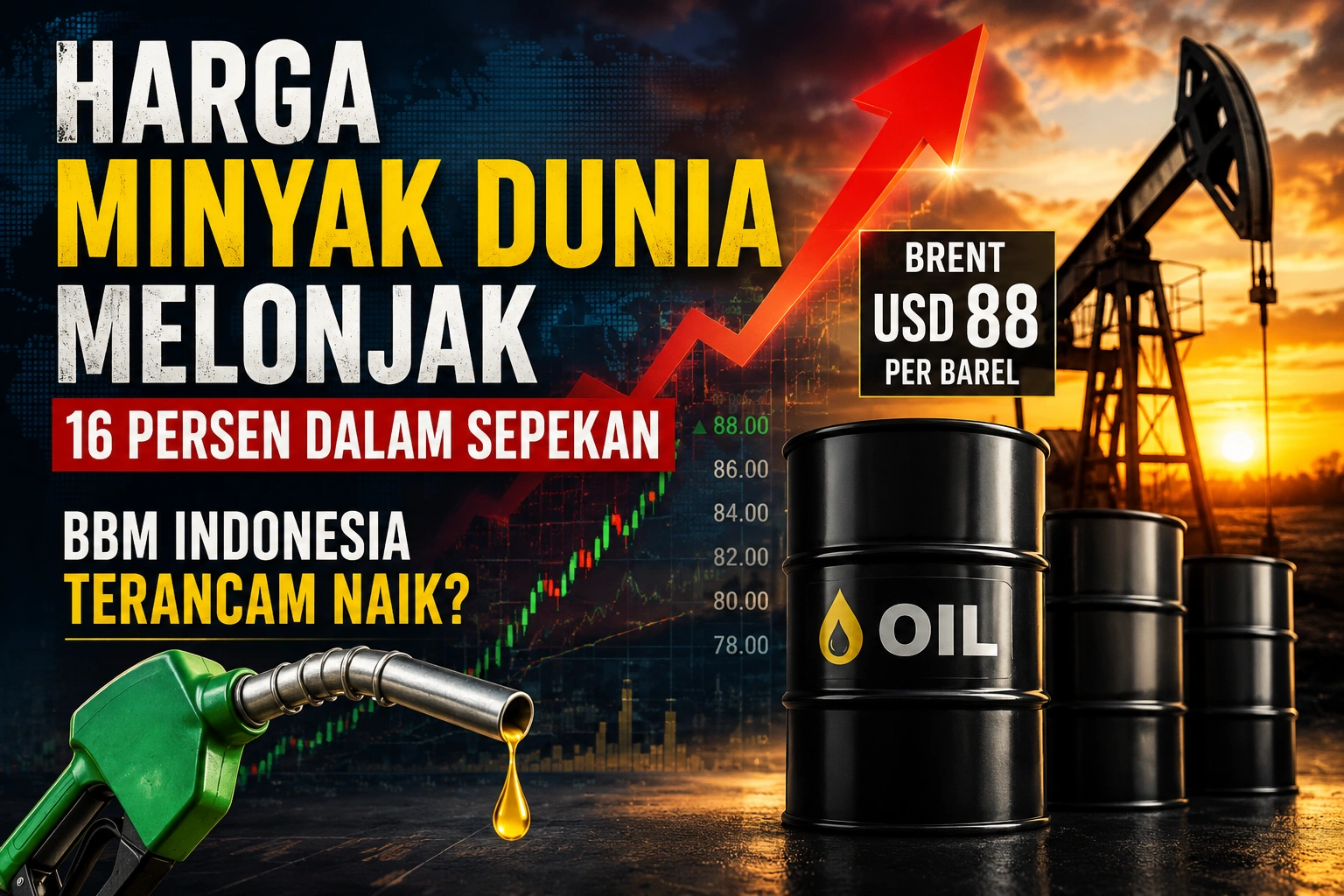 Harga Minyak Brent Tembus USD 88 per Barel, Pemerintah Belum Putuskan Kenaikan BBM