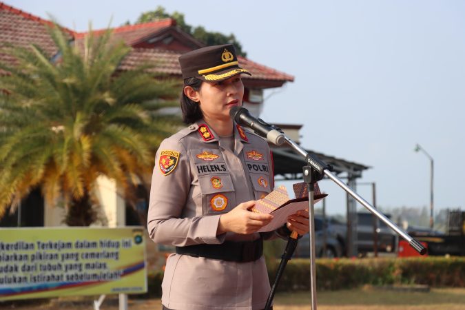 Kapolres Bangka Barat AKBP Helen Simanjuntak Pimpin Apel Perdana, Tekankan 9 Poin Command Wish Kapolda Babel