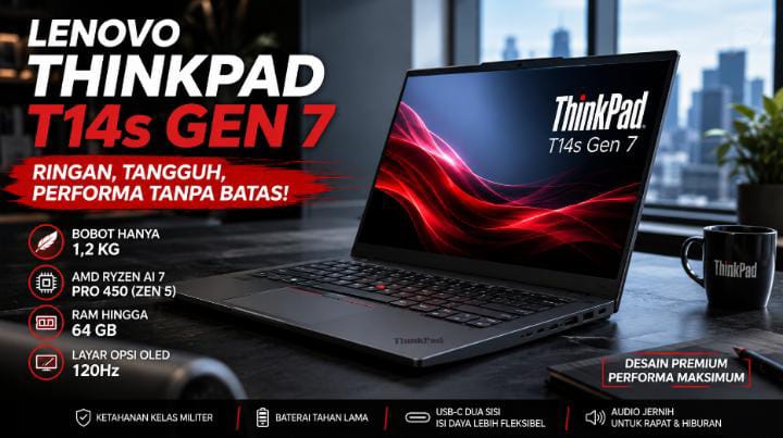 Review ThinkPad T14s Gen 7: Bobot Ringan Setara X1 Carbon, Performa AMD Zen 5 Bikin Premium Lain Waswas