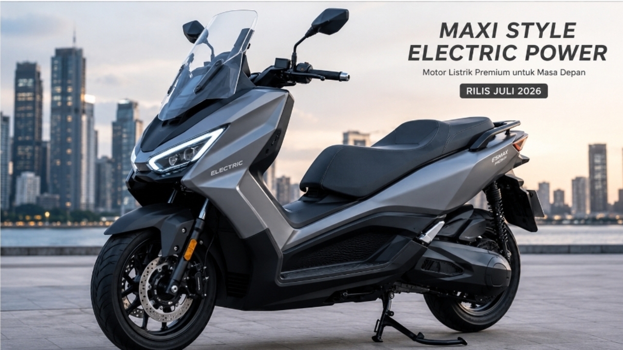 Motor Listrik Bergaya Maxi Scooter Terbaru Meluncur Juli 2026, Kabin Lega dan Fitur Melimpah Siap Tantang NMAX