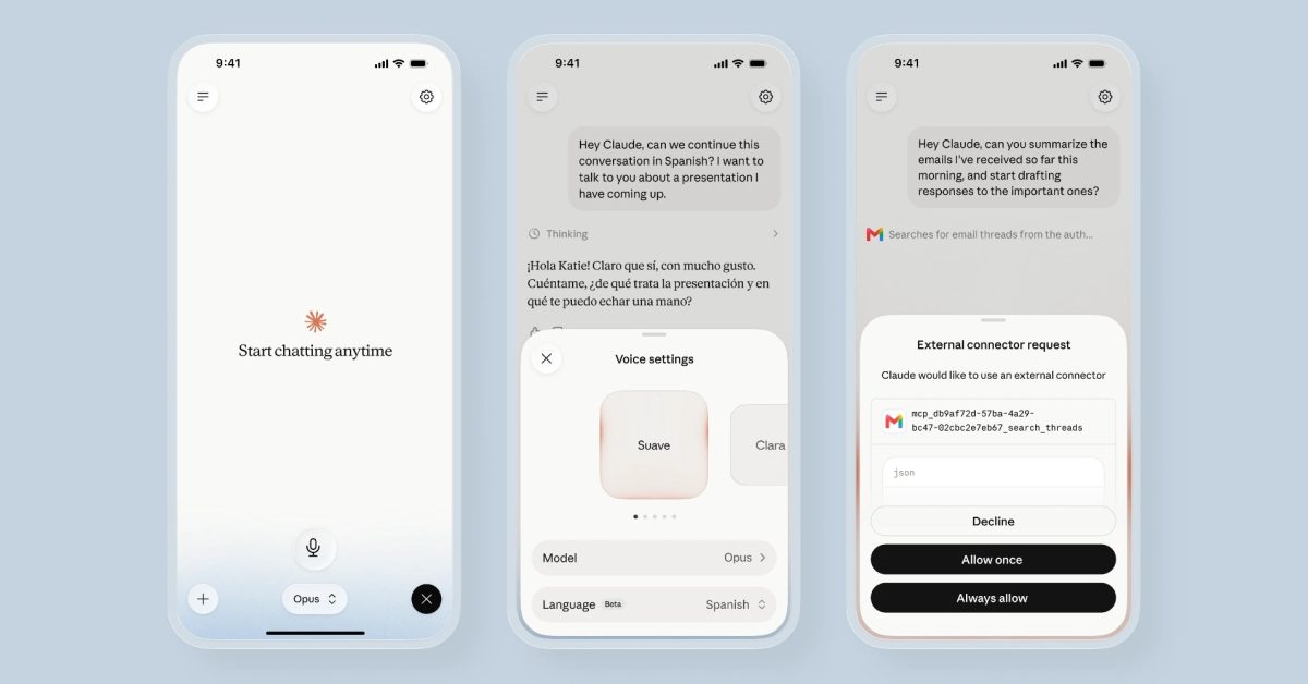Claude Voice Mode Kini Pakai Model Opus dan Sonnet, Dukung 11 Bahasa Termasuk Indonesia