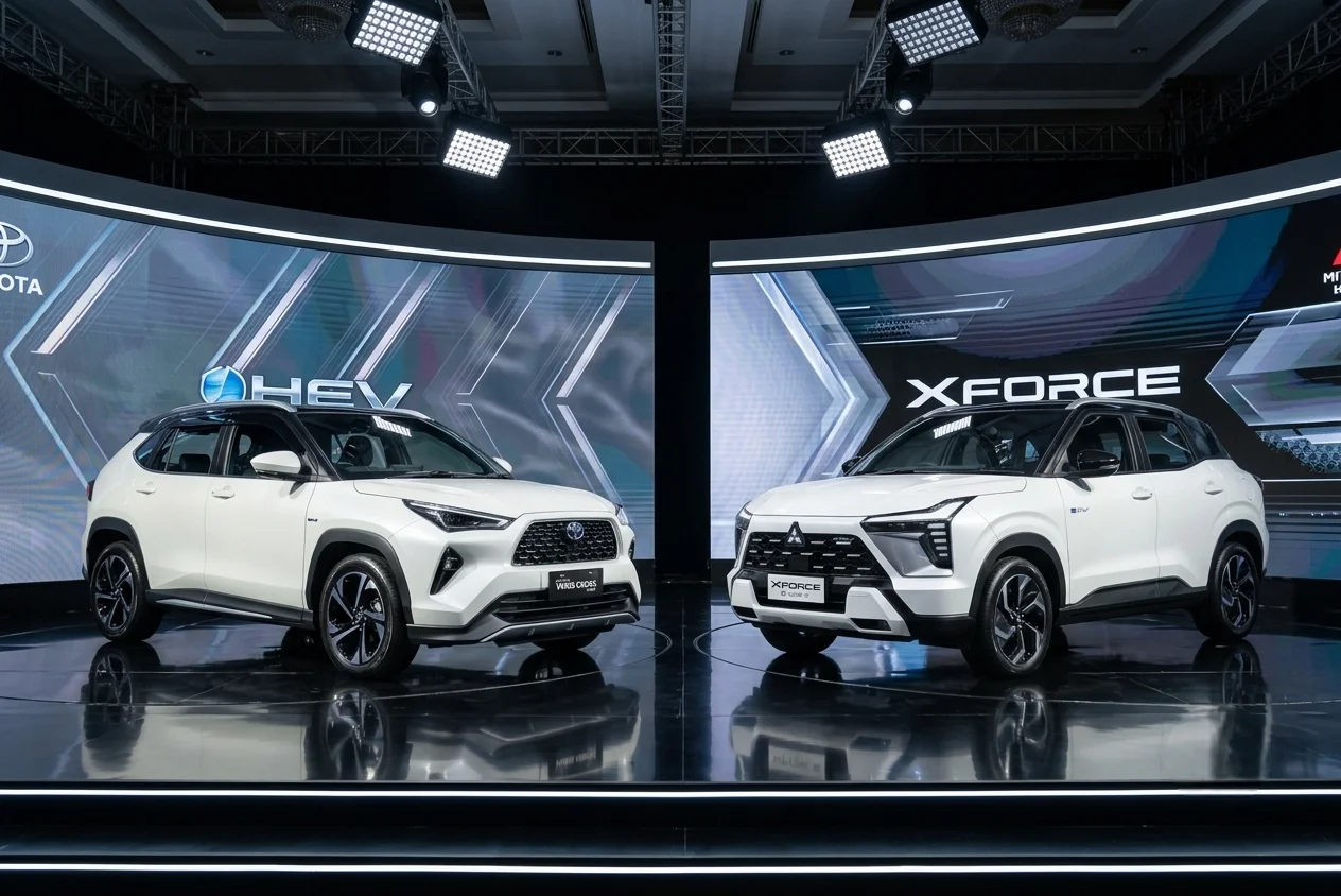 Mitsubishi XForce Hybrid Lawan Yaris Cross Hybrid: Perbandingan Dimensi, Sistem Hybrid, dan Fitur Keselamatan
