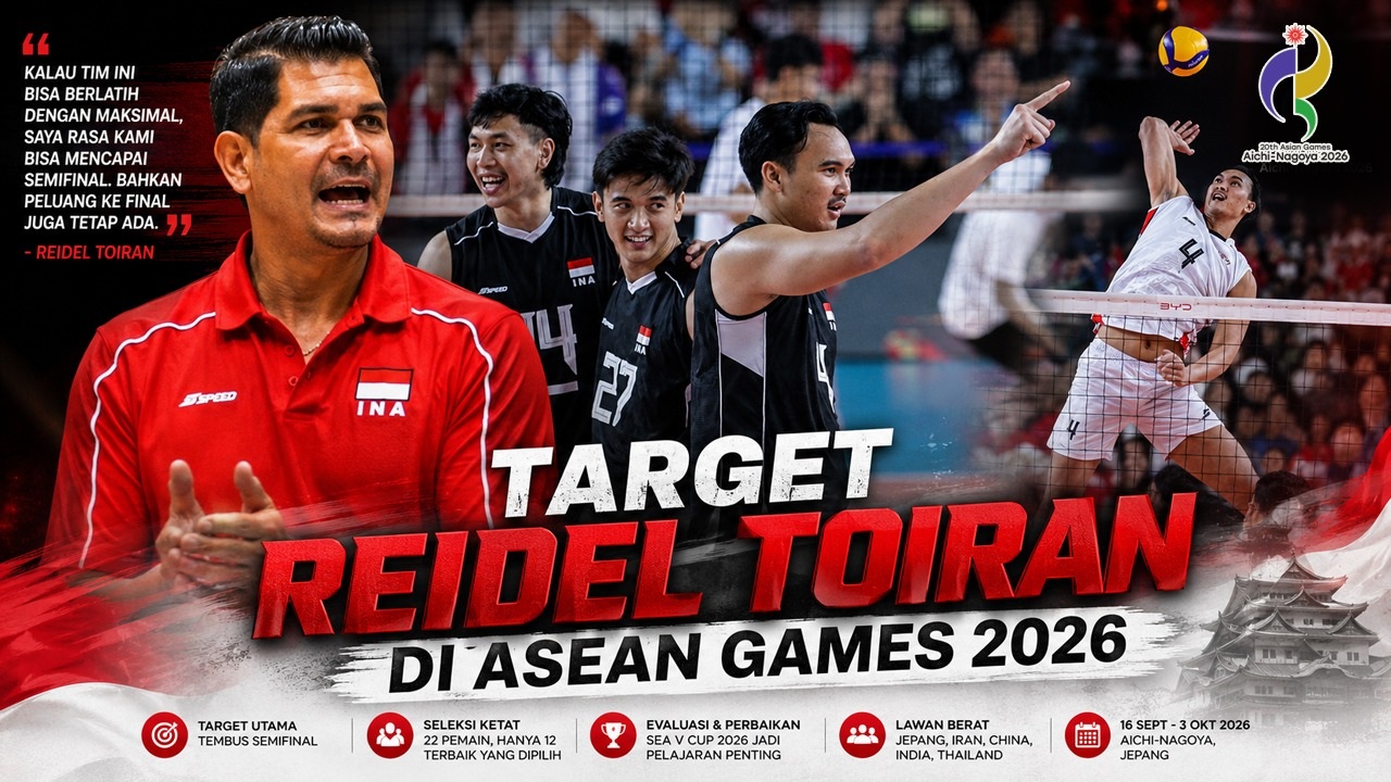 Reidel Toiran Buka Peluang Rombak Skuad Timnas Voli Indonesia demi Target Semifinal Asian Games 2026