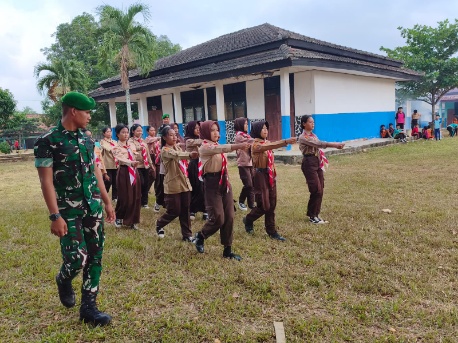 Satgas TMMD ke-129 Kodim 0412/Lampung Utara Latih PBB dan PPM di SMPN 2 Sungkai Utara, Bekali Siswa Jiwa Kepemimpinan