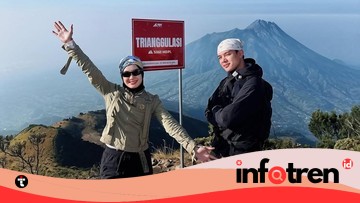 Gunung Merbabu Jawa Tengah Jadi Pilihan Pendakian Rey Mbayang dan Dinda Hauw untuk Healing