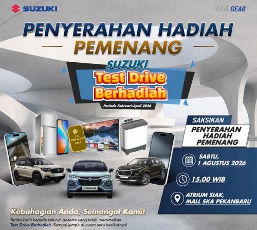 Suzuki Kembali Gelar Undian Test Drive Berhadiah di Pekanbaru: Cara Ikut dan Syaratnya