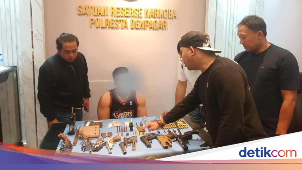 Polresta Denpasar Bekuk Pengedar Ekstasi di Denpasar Timur, 5 Senpi Rakitan dan Puluhan Peluru Ikut Diamankan